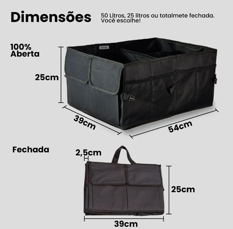 Organizador De Porta Malas Carro Multiuso Viagem Dobrável