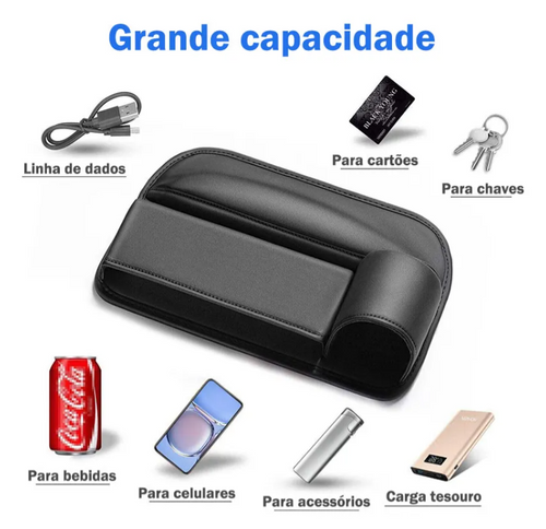 Organizador De Assento De Carro Bolso De Preenchimento Preto Esquerda