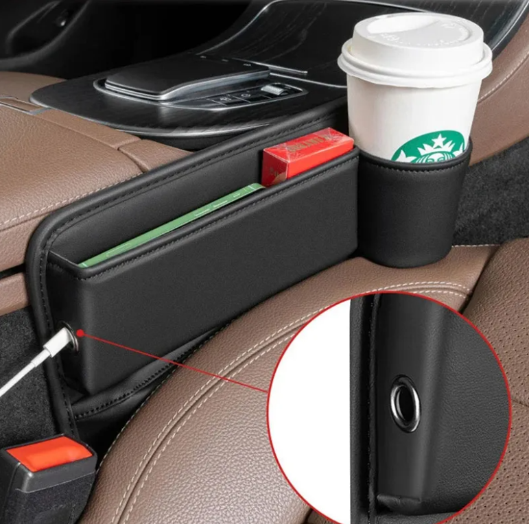 Organizador De Assento De Carro Bolso De Preenchimento Preto Direita