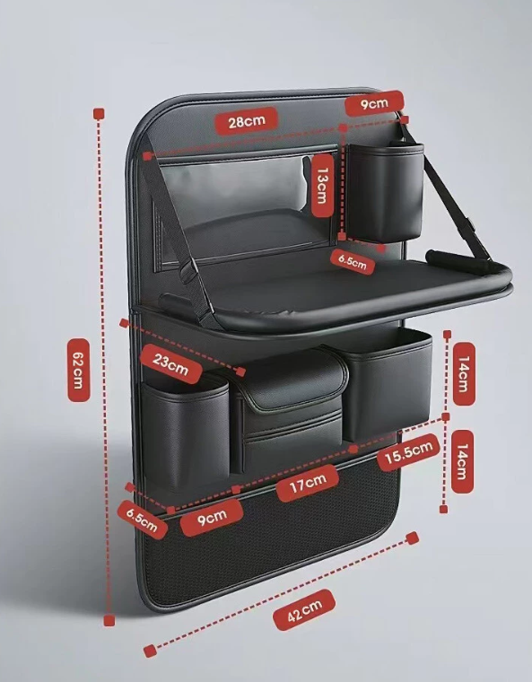 Organizador Traseiro De Assento De Carro , Bolsa De Armazenamento Para Banco cor preta - Premium